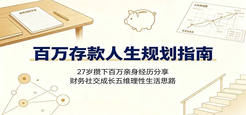 百万存款人生规划指南：27岁攒下百万亲身经历分享，财务社交成长五维理性生活思路-梦帆创业网