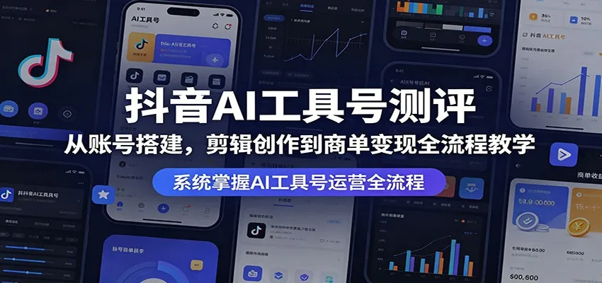 抖音AI工具号测评：从账号搭建，剪辑创作到商单变现全流程教学-梦帆创业网