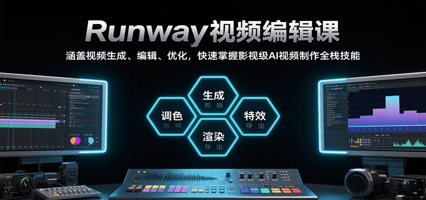 Runway视频编辑课，涵盖视频生成、编辑、优化，快速掌握影视级AI视频制作全栈技能-梦帆创业网