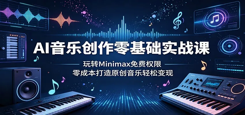 AI音乐创作零基础实战课：玩转Minimax免费权限，零成本打造原创音乐轻松变现-梦帆创业网