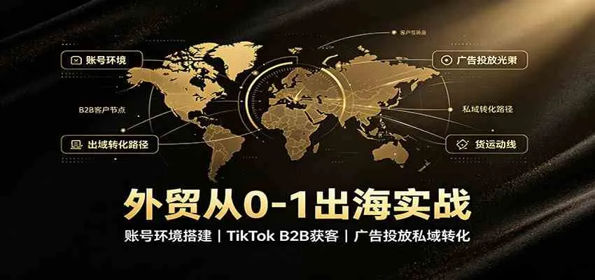 外贸从0-1出海实战:账号环境搭建,TikTok B2B获客,广告投放私域转化 外贸从0-1出海实战:账号环境搭建,TikTok B2B获客,广告投放私域转化