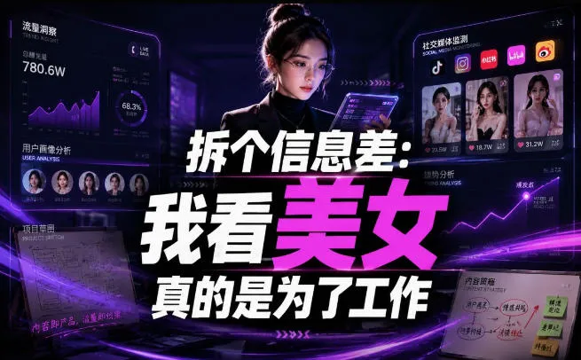 【理直气壮】我给看美女找了一个非常恰当的理由，信息差项目-梦帆创业网