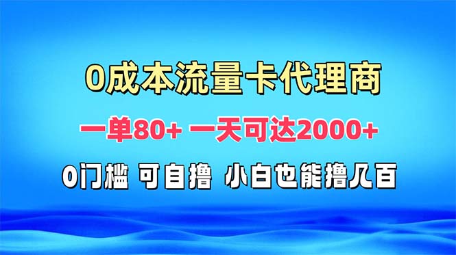 （13391期）免费流量卡代理一单80+ 一天可达2000+-梦帆创业网