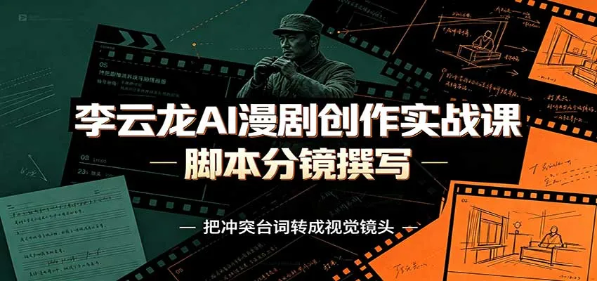 李云龙AI漫剧创作实战课：角色人设还原，脚本分镜撰写，AI漫剧成片完整制作教学-梦帆创业网