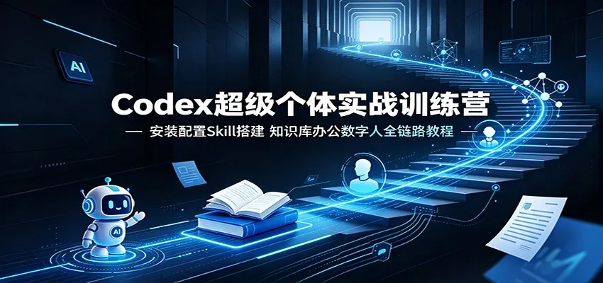 Codex超级个体实战训练营：安装配置Skill搭建，知识库办公数字人全链路教程-梦帆创业网