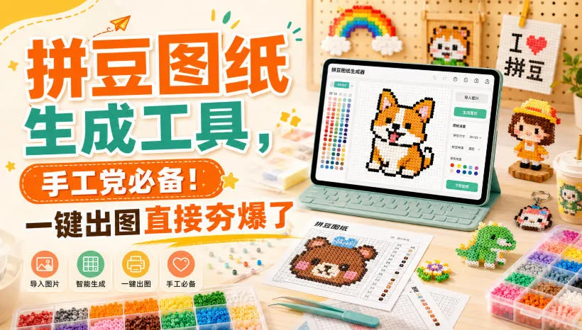 拼豆图纸生成工具，手工党必备！一键出图直接夯爆了-梦帆创业网