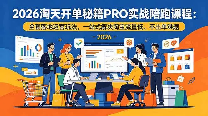 （19579期）2026淘天开单秘籍PRO实战陪跑课程-更新：全套落地运营玩法，一站式解决淘宝流量低、不出单难题-梦帆创业网