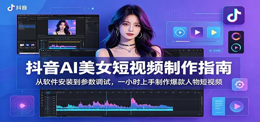 抖音AI美女短视频制作指南：从软件安装到参数调试，一小时上手制作爆款人物短视频-梦帆创业网