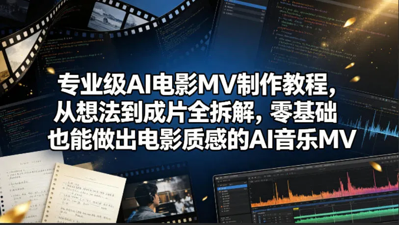 专业级AI电影MV制作教程，从想法到成片全拆解，零基础也能做出电影质感的AI音乐MV-梦帆创业网