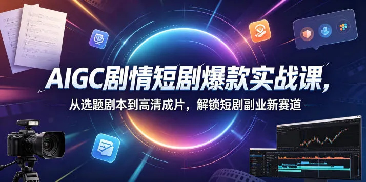 AIGC剧情短剧爆款实战课，从选题剧本到高清成片，解锁短剧副业新赛道（更新0906）-梦帆创业网