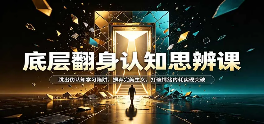 底层翻身认知思辨课：跳出伪认知学习陷阱，摒弃完美主义，打破情绪内耗实现突破-梦帆创业网