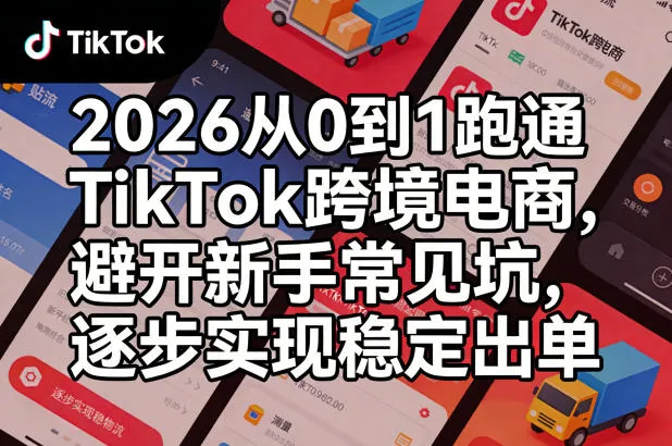 2026从0到1跑通TikTok跨境电商，避开新手常见坑，逐步实现稳定出单-梦帆创业网