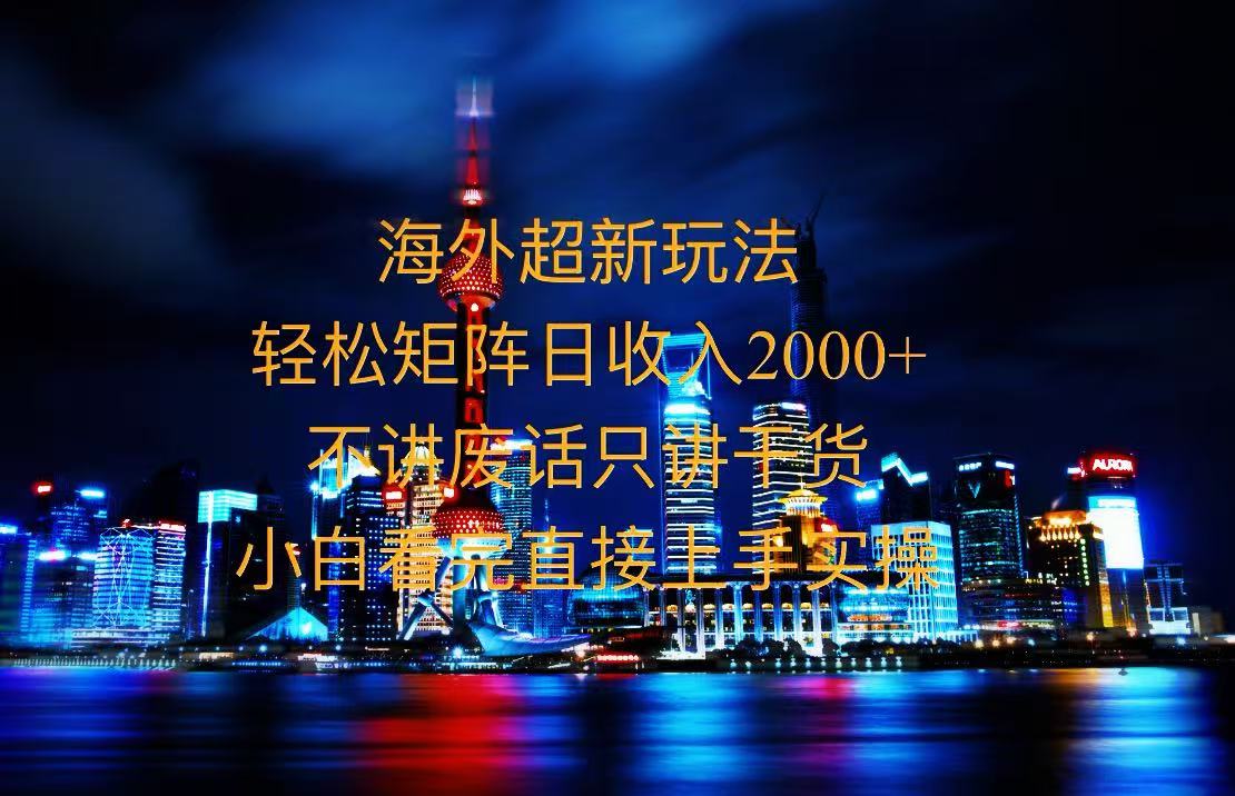 （13583期）2025全新海外暴力玩法，操作简单，小白轻松上手-梦帆创业网