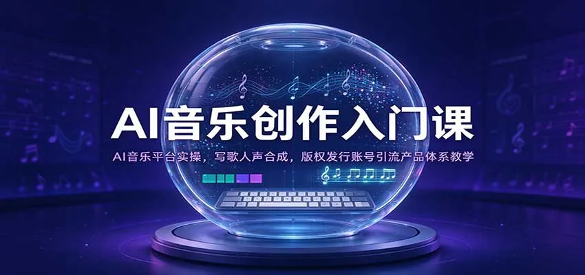 AI音乐创作入门课：AI音乐平台实操，写歌人声合成，版权发行账号引流产品体系教学-梦帆创业网