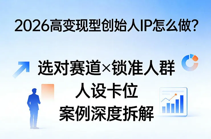 2026高变现型创始人IP怎么做?选对赛道×锁准人群×人设卡位×案例深度拆解 2026高变现型创始人IP怎么做?选对赛道×锁准人群×人设卡位×案例深度拆解