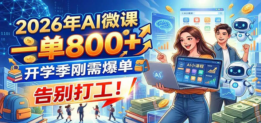 2026年AI微课，一单800+，开学季刚需爆单，告别打工！-梦帆创业网