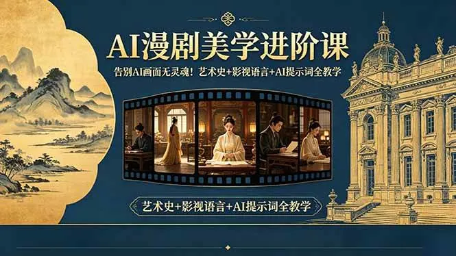 （18480期）告别AI画面无灵魂！AI漫剧美学进阶课，艺术史+影视语言+AI提示词全教学-梦帆创业网