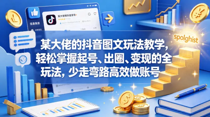 某大佬的抖音图文玩法教学，轻松掌握起号、出圈、变现的全套玩法，少走弯路高效做账号-梦帆创业网