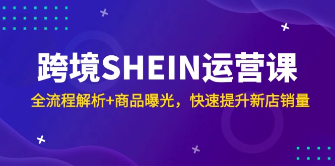 跨境SHEIN运营课，全流程解析+商品曝光，快速提升新店销量-梦帆创业网