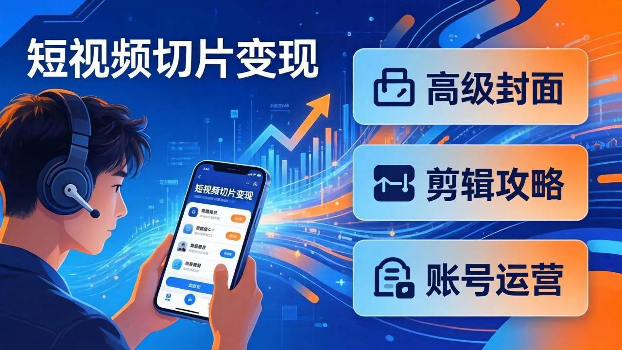 （17758期）短视频切片变现速成班2.0：高级封面+剪辑攻略+账号运营，0基础小白快速入局副业-梦帆创业网