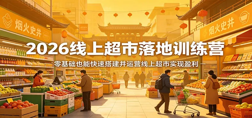2026线上超市落地训练营，零基础也能快速搭建并运营线上超市实现盈利-梦帆创业网