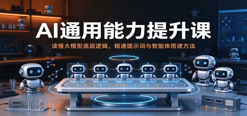 AI通用能力提升课：读懂大模型底层逻辑，精通提示词与智能体搭建方法-梦帆创业网