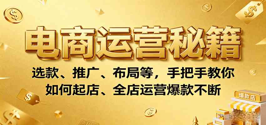 电商运营秘籍：选款、推广、布局等，手把手教你如何起店、全店运营爆款不断-梦帆创业网