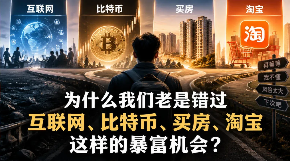 某社群付费文章：为什么我们老是错过互联网、比特币、买房、淘宝这样的暴富机会？-梦帆创业网