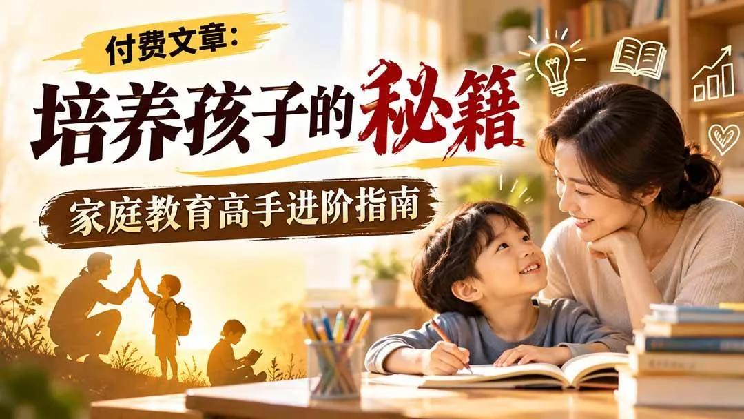 （20919期）付费文章：培养孩子的秘籍，家庭教育高手进阶指南-梦帆创业网