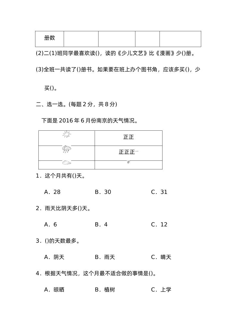 二下数学人教第一单元过关检测卷-梦帆创业网