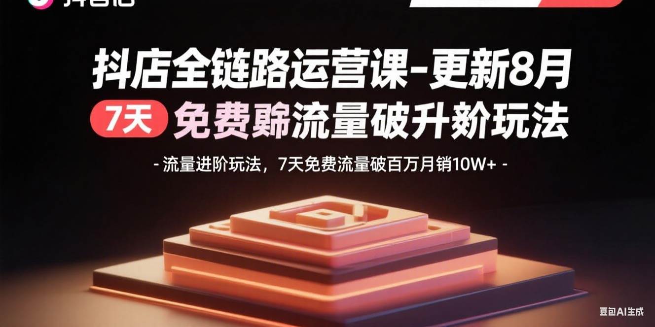 （15918期）抖店全链路运营课-更新8月：流量进阶玩法，7天免费流量破百万月销10W+-梦帆创业网