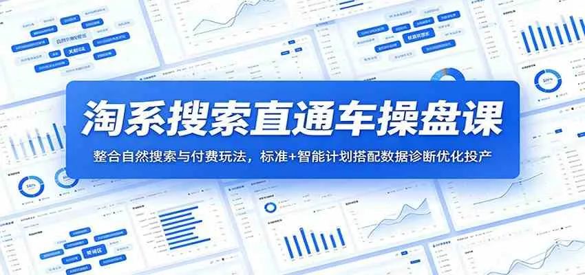 淘系搜索直通车操盘课：整合自然搜索与付费玩法，标准+智能计划搭配数据诊断优化投产-梦帆创业网