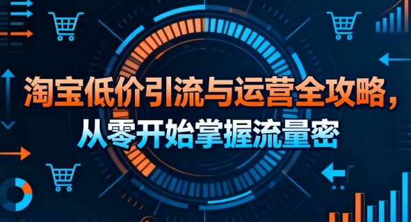 淘宝低价引流与运营全攻略，从零开始掌握流量密码-梦帆创业网
