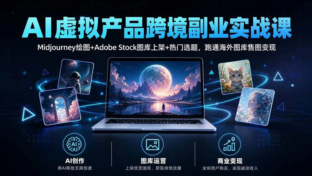 (20514期)AI虚拟产品跨境副业实战课|Midjourney绘图+Adobe Stock图库上架+热门选题,跑通海外图库售图变现 (20514期)AI虚拟产品跨境副业实战课|Midjourney绘图+Adobe Stock图库上架+热门选题,跑通海外图库售图变现