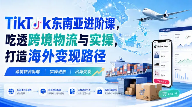 TikTok东南亚进阶课，吃透跨境物流与实操，打造海外变现路径-梦帆创业网