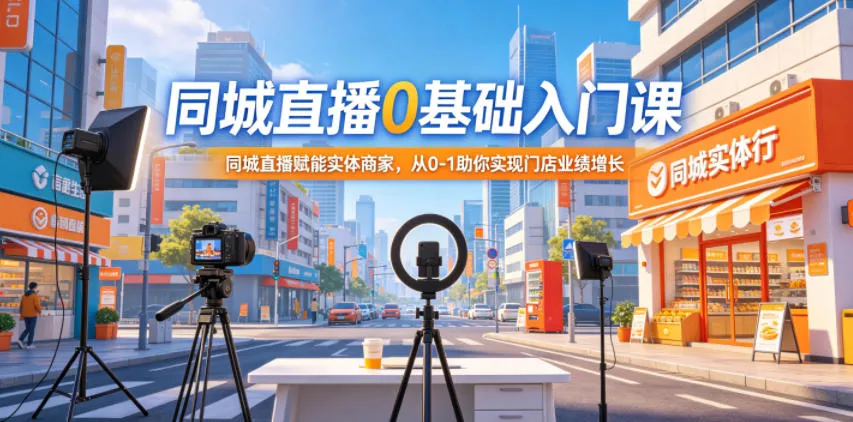 同城直播0基础入门课，同城直播赋能实体商家，从0-1助你实现门店业绩增长-梦帆创业网