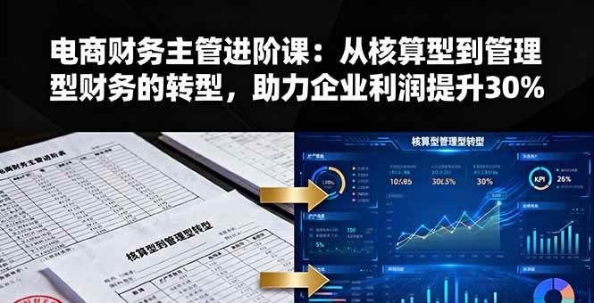 （16193期）电商财务主管进阶课：从核算型到管理型财务的转型，助力企业利润提升30%-梦帆创业网