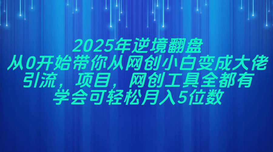 2025年逆境翻盘，从0开始带你从网创小白变成大佬，引流，项目，网创工…-梦帆创业网