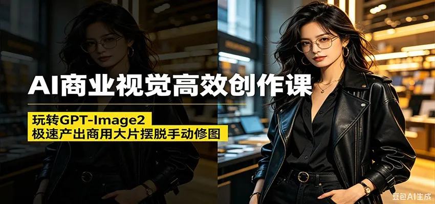 AI商业视觉高效创作课：玩转GPT-Image2，极速产出商用大片摆脱手动修图-梦帆创业网