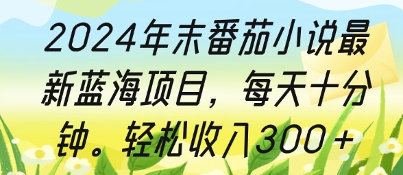 2024年末番茄小说最新蓝海项目，每天十分钟，轻松收入3张-梦帆创业网