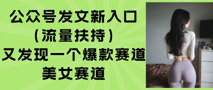 （15781期）公众号发文新入口（流量扶持），又发现一个爆款赛道：美女赛道-梦帆创业网