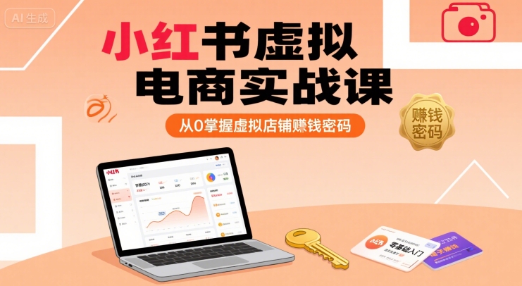 小红书虚拟电商实战课，从0掌握虚拟店铺賺钱密码-梦帆创业网