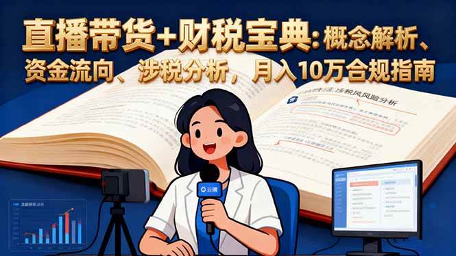 (16444期)直播带货+财税宝典:概念解析、资金流向、涉税分析,月入10万合规指南-梦帆创业网