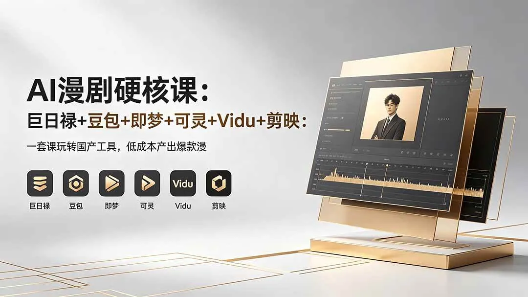 （18280期）AI漫剧硬核课：巨日禄+豆包+即梦+可灵+Vidu+剪映：一套课玩转国产工具，低成本产出爆款漫剧-梦帆创业网