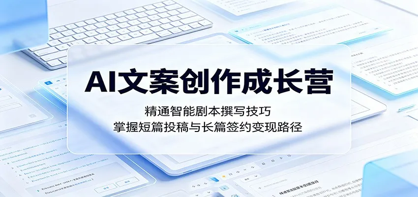 AI文案创作成长营：精通智能剧本撰写技巧，掌握短篇投稿与长篇签约变现路径-梦帆创业网