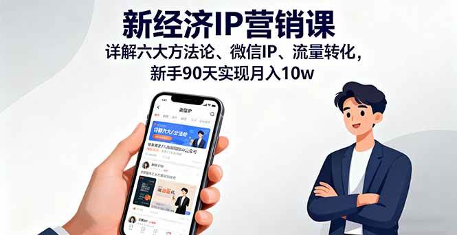 （16194期）新经济IP营销课：详解六大方法论、微信IP、流量转化，新手90天实现月入10w-梦帆创业网