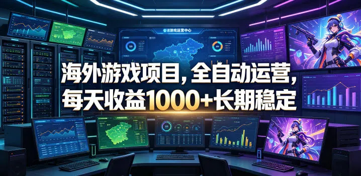 海外游戏项目，全自动运营，每天收益1000+长期稳定【揭秘】-梦帆创业网