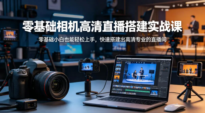 零基础相机高清直播间搭建实战课，小白也能轻松上手，快速搭建出高清专业的直播间-梦帆创业网