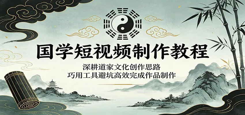 国学短视频制作教程：深耕道家文化创作思路，巧用工具避坑高效完成作品制作-梦帆创业网
