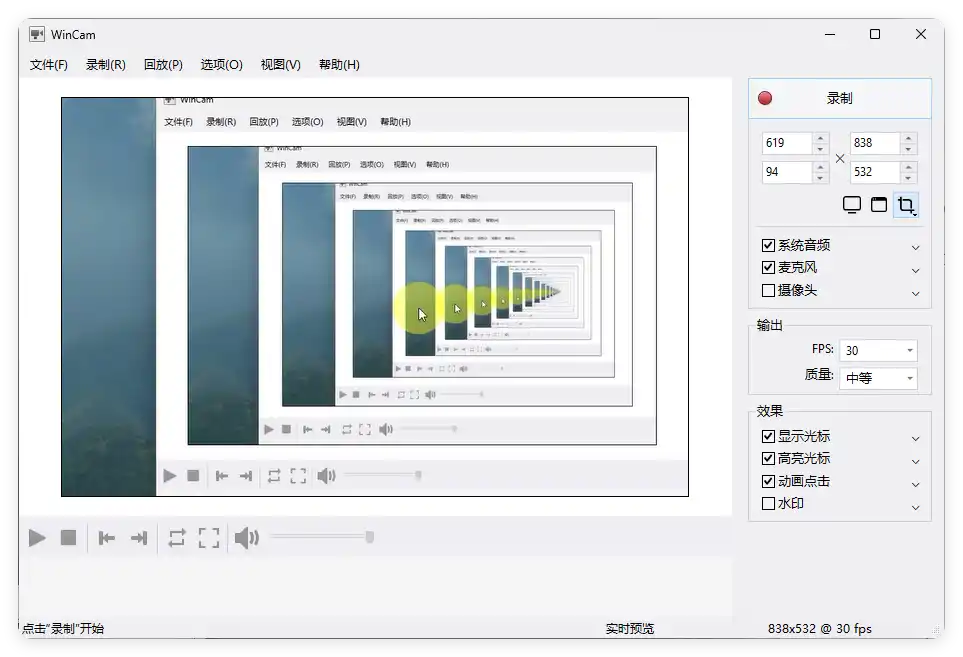 WinCAM屏幕录像v4.3.0.0中文版-梦帆创业网